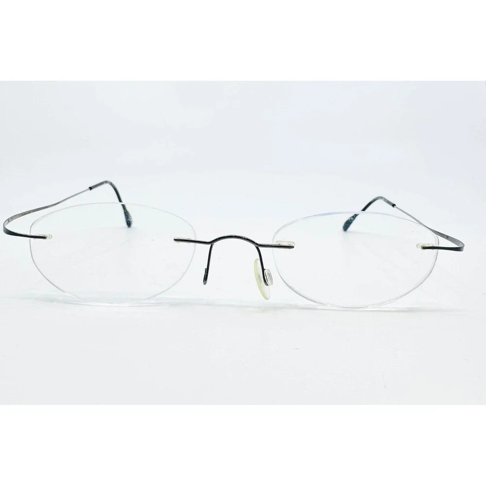 Silhouette Eyeglasses Mens Black Rimless Titan V 6056 53-21-140